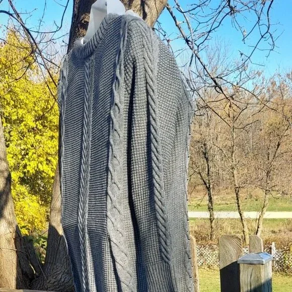 Roaman's Long Knit Midi Sweater Dress - Plus Size 2X (26/28) - Embellished - Picture 7 of 9